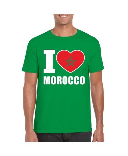 Groen I love Marokko fan shirt heren L Groen