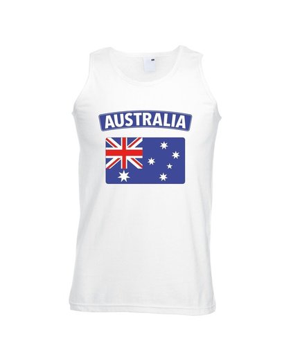 Singlet shirt/ tanktop Australische vlag wit heren XL Wit
