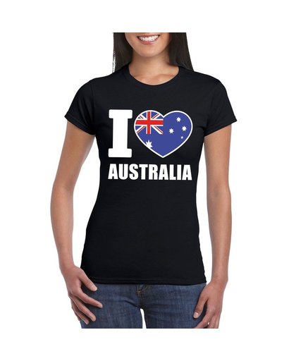 Zwart I love Australie fan shirt dames XL Zwart