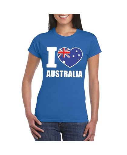 Blauw I love Australie fan shirt dames XL Blauw