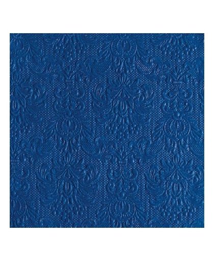 Luxe servetten barok patroon blauw 3-laags 15 stuks Blauw
