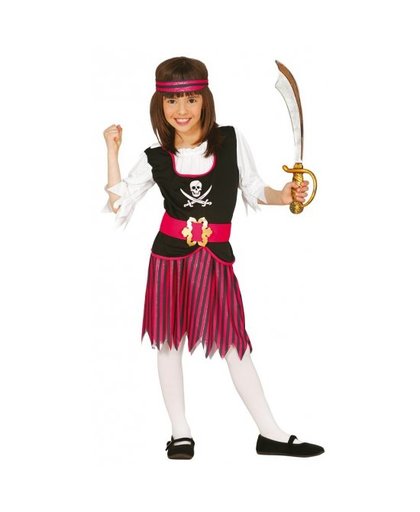 Roze piratenpak voor meisjes 140-152 (10-12 jaar) Multi