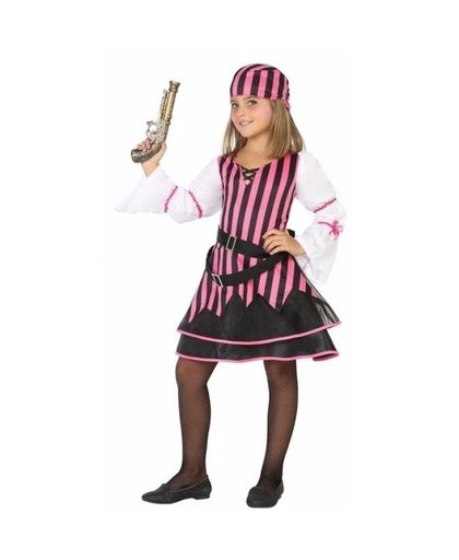 Piraten kostuum voor meisjes roze 128 (7-9 jaar) Multi