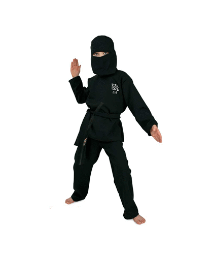 Zwart Ninja kostuum voor kinderen 140 (10 jaar) Zwart