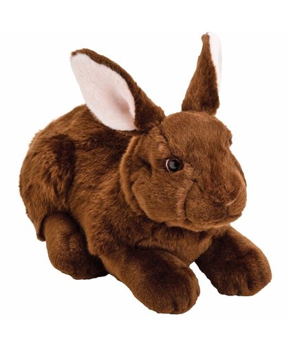 Pluche knuffel konijn/haas donkerbruin 35 cm Bruin