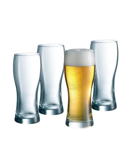 4x speciaal bierglas voor wit- en lichte bieren 330 ml Transparant
