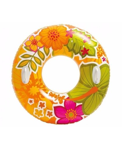 Intex zwemband oranje met bloemen 97 cm