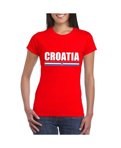 Rood Kroatie supporter t-shirt voor dames S Rood