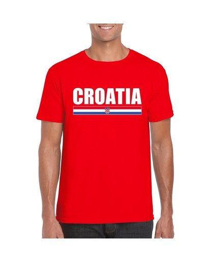 Rood Kroatie supporter t-shirt voor heren S Rood