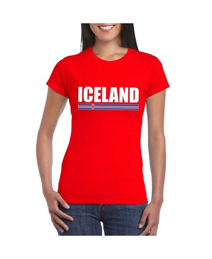 Rood IJsland supporter t-shirt voor dames XL Rood