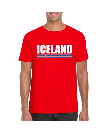 Rood IJsland supporter t-shirt voor heren S Rood