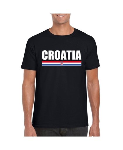 Zwart Kroatie supporter t-shirt voor heren 2XL Zwart