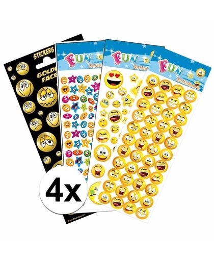 Smiley thema kinder stickers pakket Multi