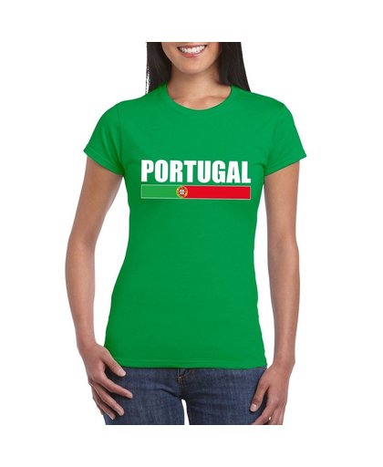 Groen Portugal supporter t-shirt voor dames M Groen