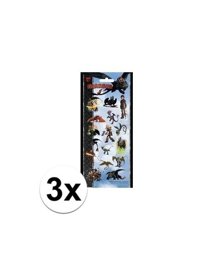 3x Draken stickervel Multi