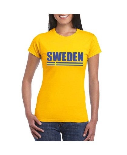 Geel Zweden supporter t-shirt voor dames XL Geel
