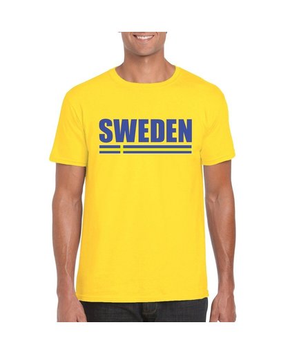 Geel Zweden supporter t-shirt voor heren 2XL Geel