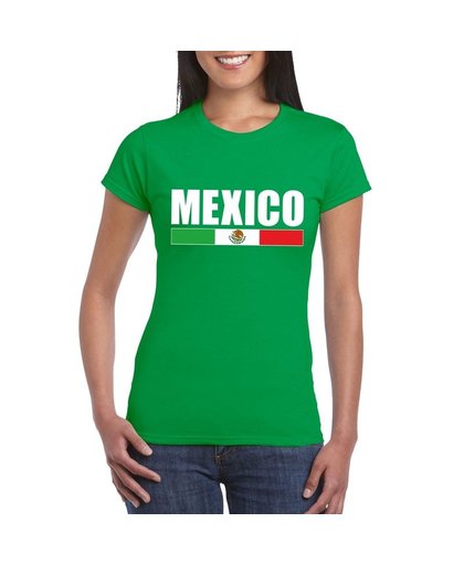 Groen Mexico supporter t-shirt voor dames S Groen