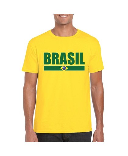 Geel Brazilie supporter t-shirt voor heren L Geel