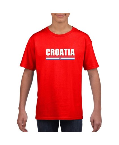 Rood Kroatie supporter t-shirt voor kinderen XS (110-116) Rood