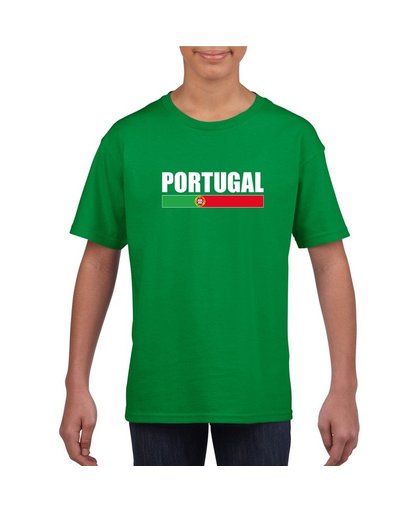 Groen Portugal supporter t-shirt voor kinderen M (134-140) Groen