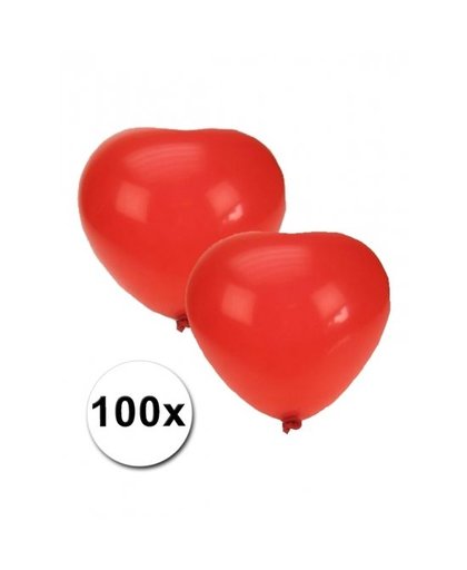 Hartjes ballonnen rood 100 stuks Rood