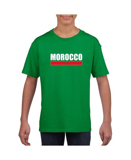 Groen Marokko supporter t-shirt voor kinderen XS (110-116) Groen
