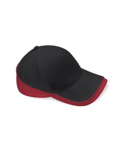 Beechfield competition cap zwart - rood