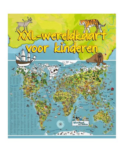 Wereldkaart dieren XXL voor kinderen Multi