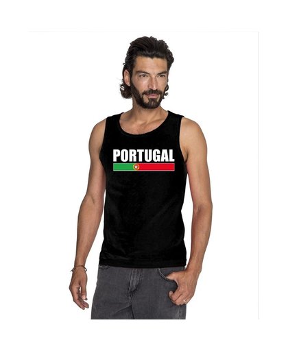 Zwart Portugal supporter singlet shirt/ tanktop heren M Zwart