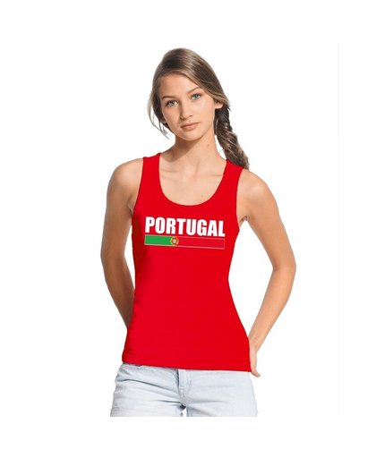 Rood Portugal supporter singlet shirt/ tanktop dames L Rood