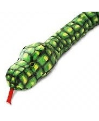 Keel Toys pluche groen/gele slang knuffel 100 cm Multi