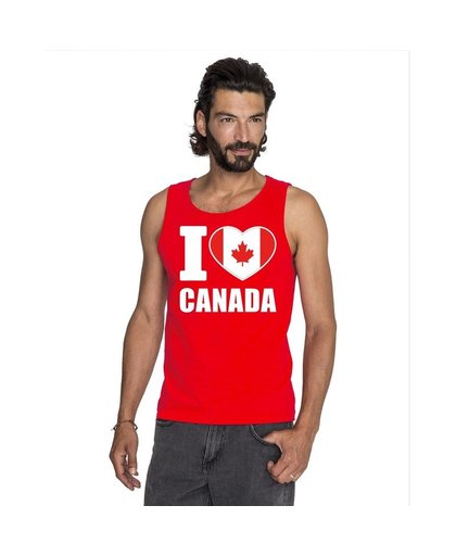 Rood I love Canada fan singlet shirt/ tanktop heren M Rood