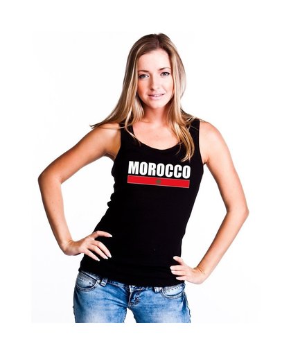 Zwart Marokko supporter singlet shirt/ tanktop dames M Zwart