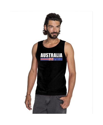 Zwart Australie supporter singlet shirt/ tanktop heren L Zwart