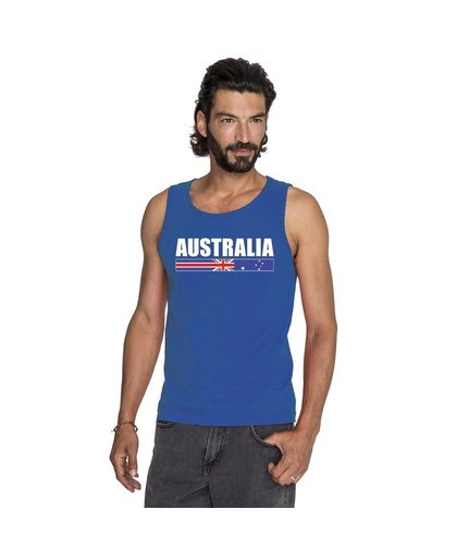 Blauw Australie supporter singlet shirt/ tanktop heren M Blauw