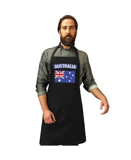 Australie vlag barbecueschort/ keukenschort zwart volwassenen Zwart
