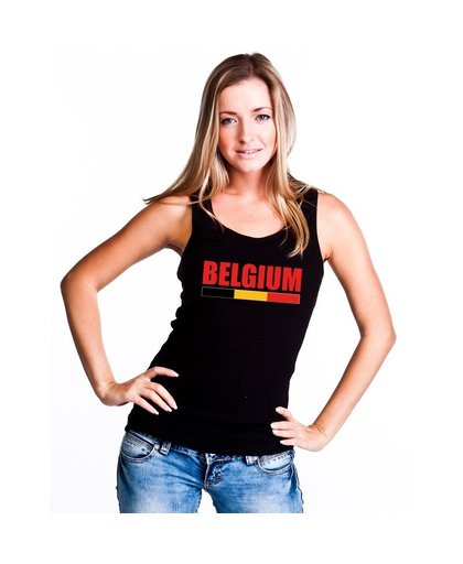 Zwart Belgium supporter singlet shirt/ tanktop dames M Zwart