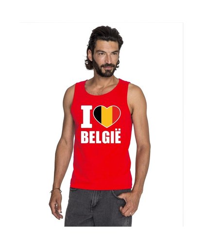 Rood I love Belgie fan singlet shirt/ tanktop heren 2XL Rood