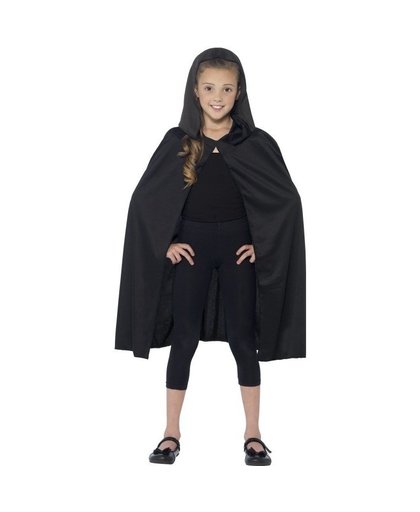 Zwarte cape met capuchon voor kinderen One size Zwart