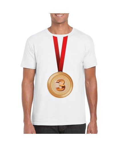 Bronzen medaille kampioen shirt wit heren XL Wit