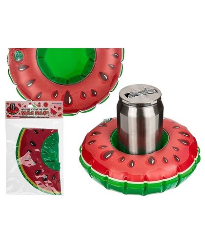 Opblaas drank houder watermeloen 18 cm Multi