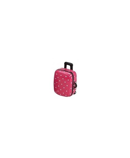 Koffer spaarpot roze met witte stippen Roze