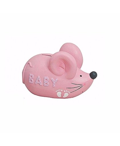 Roze spaarpot muis voor baby meisjes Roze