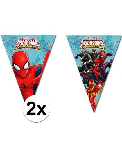 2x stuks Spiderman Warriors vlaggenlijnen Multi