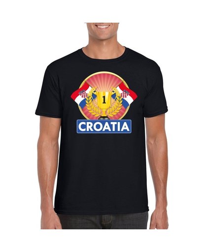 Zwart Kroatie supporter kampioen shirt heren L Zwart