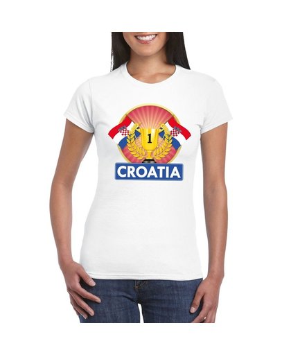 Wit Kroatie supporter kampioen shirt dames XL Zwart
