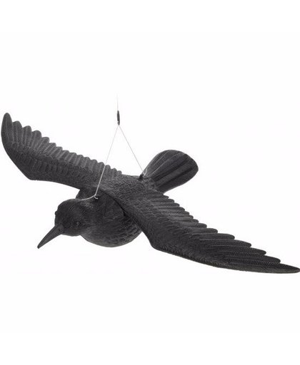 Hangende vogelverschikker raaf 40 cm Zwart