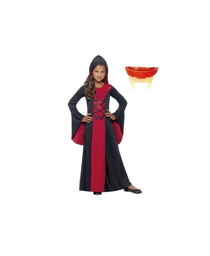 Vampier jurk maat S inclusief gebit voor meisjes S Multi
