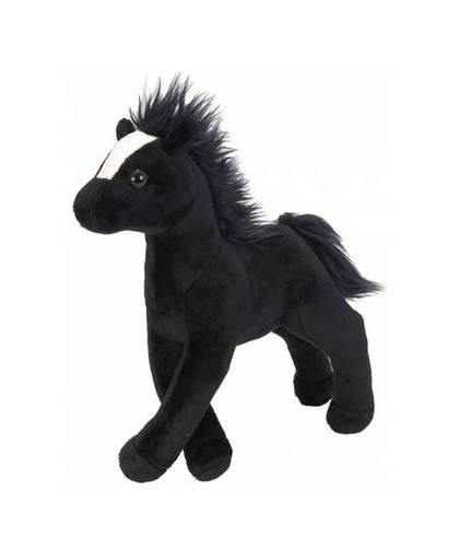 Pluche paard zwart 20 cm